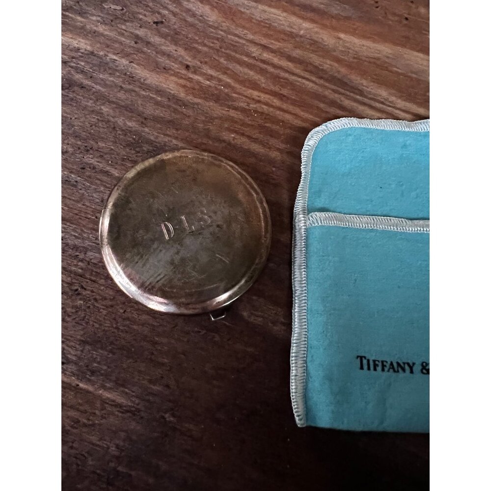 Tiffany & Co Sterling Silver Powder Compact Mirror Monogrammed w/ Box & Pouch - Picture 6 of 16